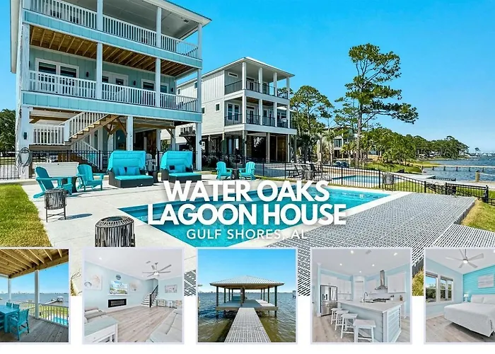 Luxurious Waterfront Lagoon With Heated Pool & Private Dock Near Gulf Shores, Alabama